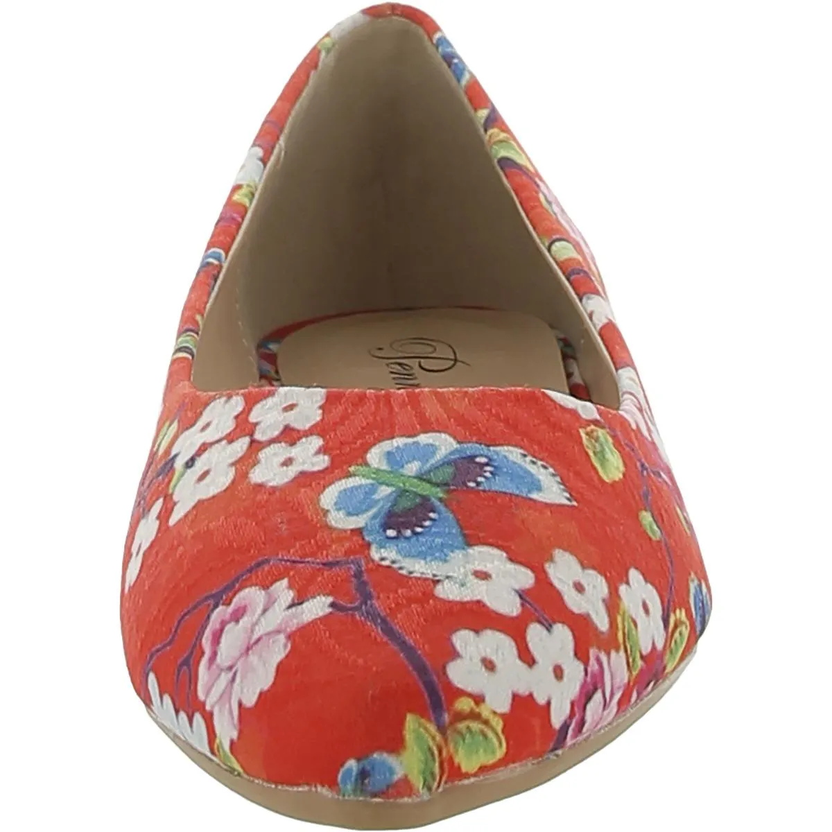 Aaron SF Womens Floral Slip On Ballet Flats