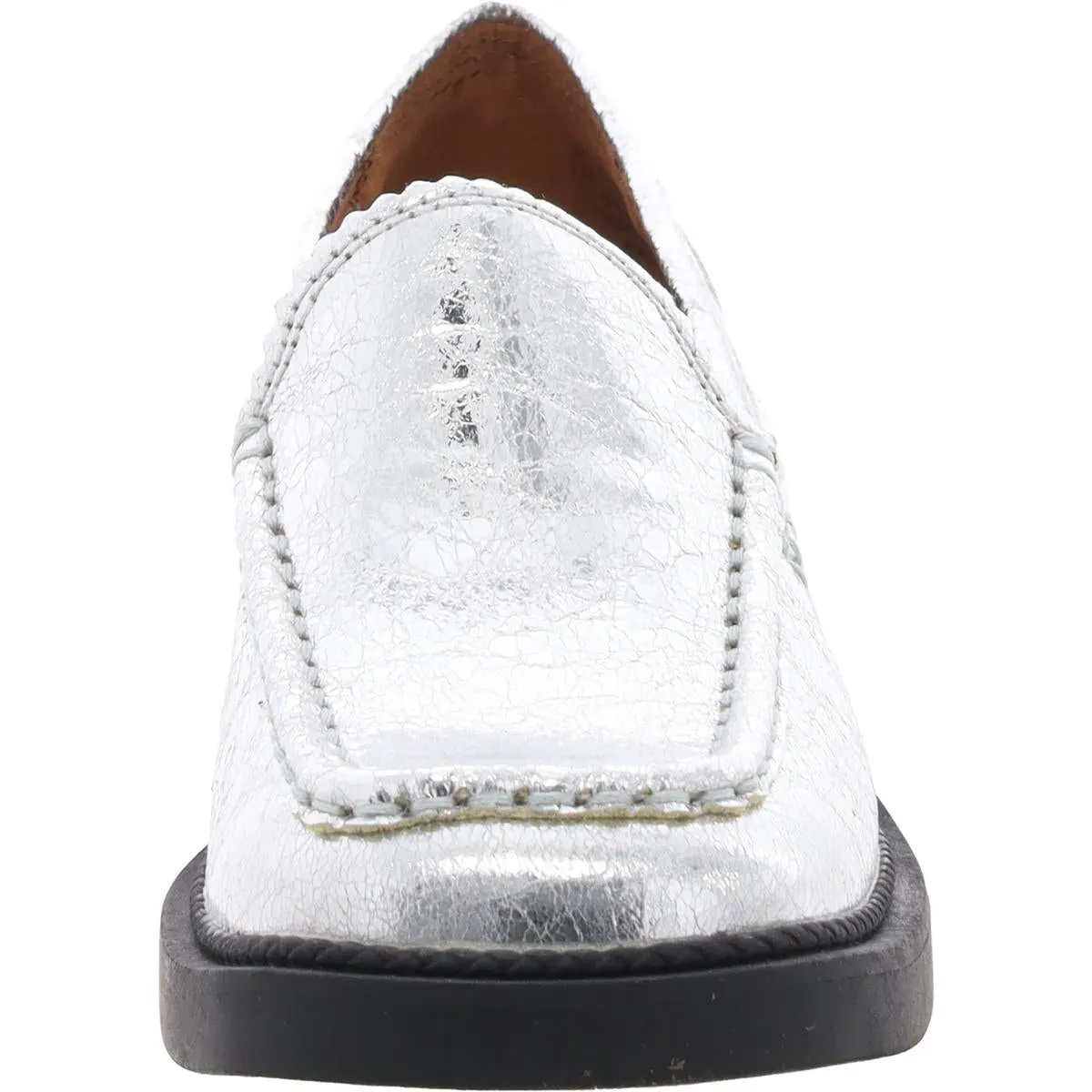 Alaina Womens Faux Leather Square Toe Loafers