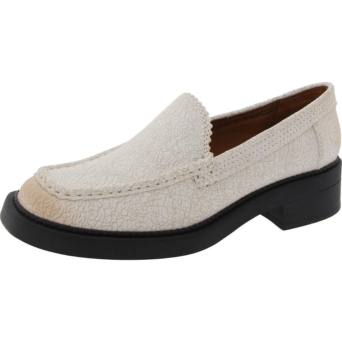 Alaina Womens Faux Leather Square Toe Loafers