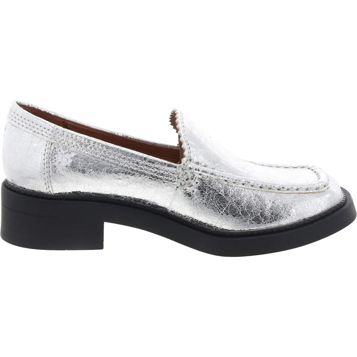 Alaina Womens Faux Leather Square Toe Loafers