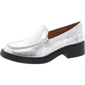 Alaina Womens Faux Leather Square Toe Loafers