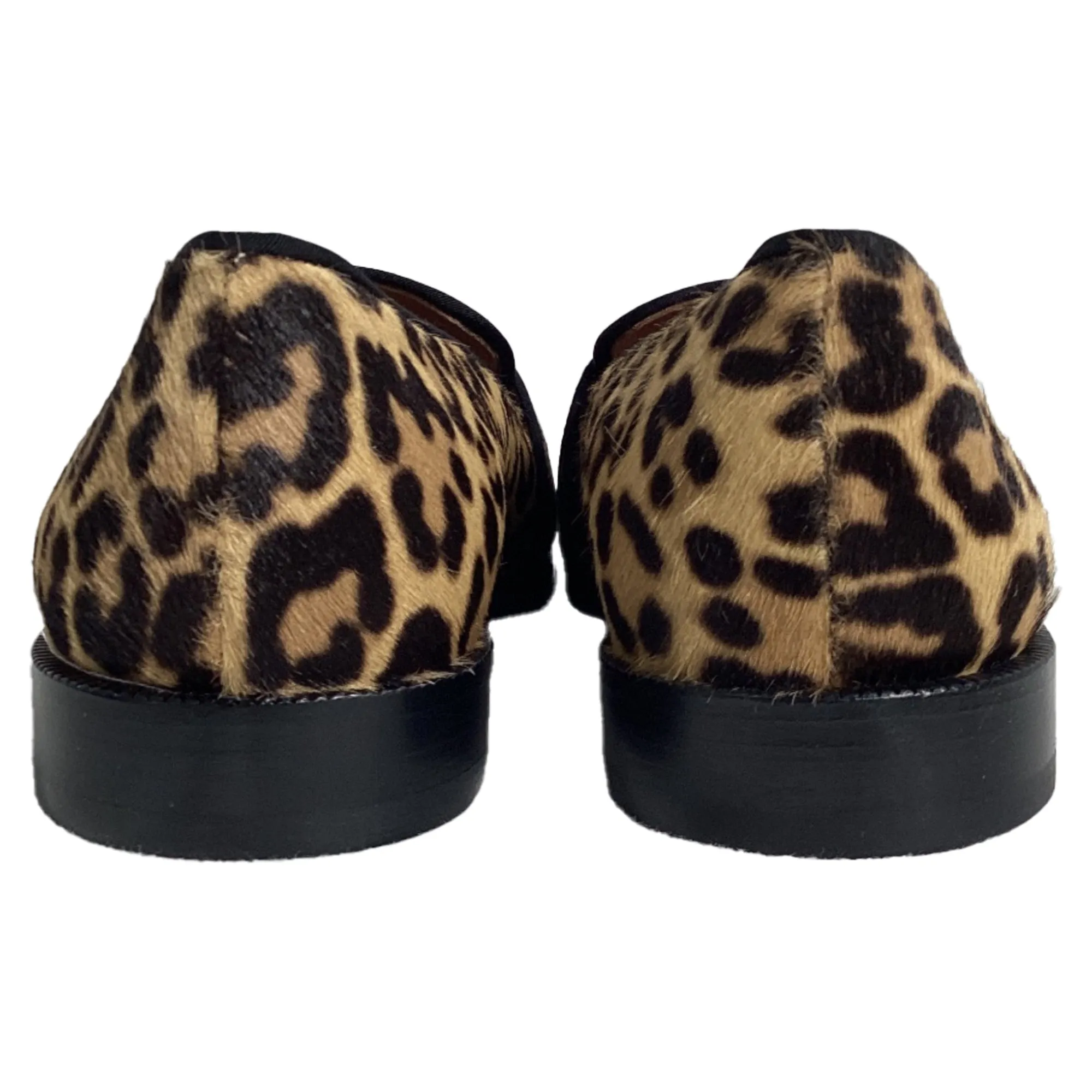 Aquazzura Martin Grosgrain-Trimmed Loafers in Animal Print Ponyhair