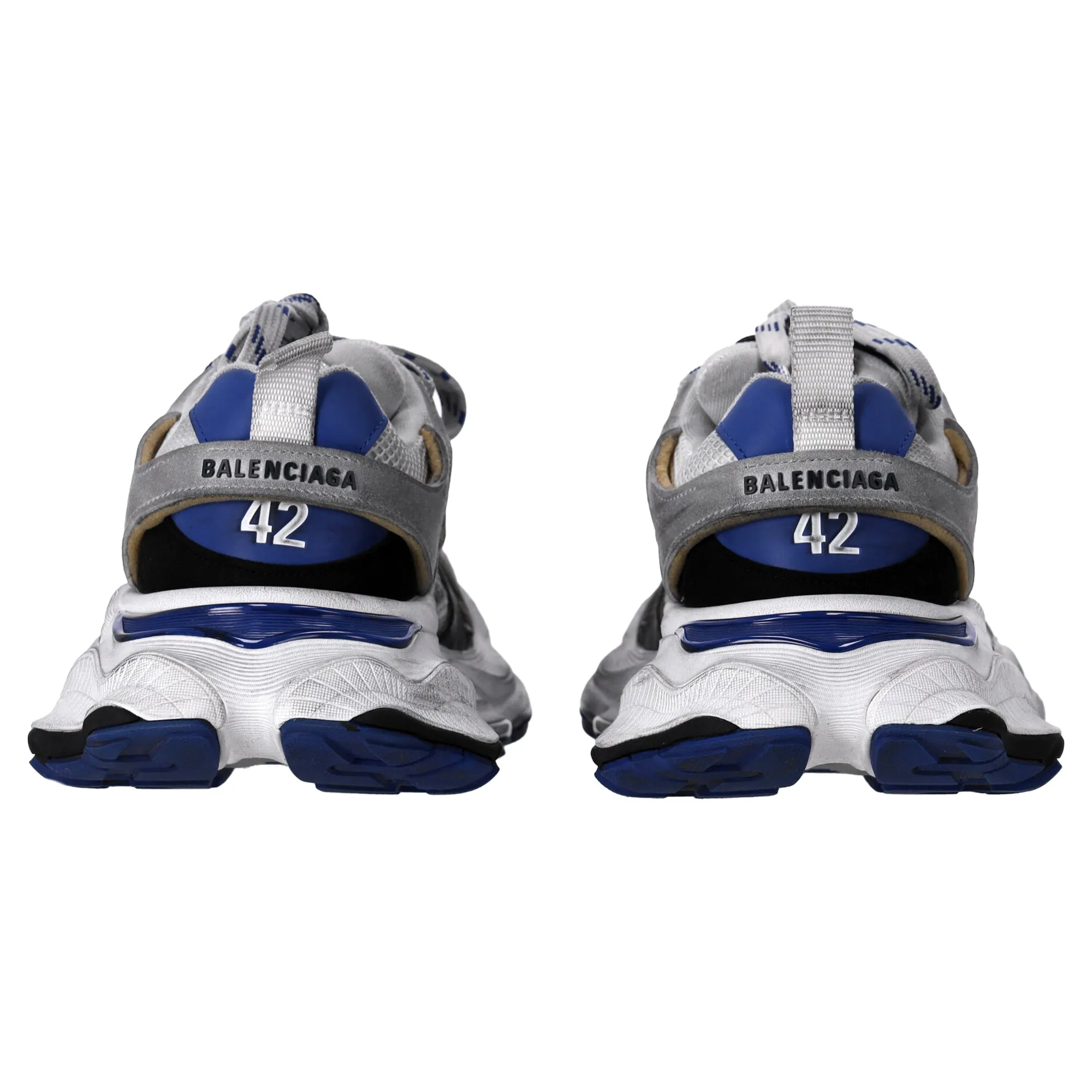 Balenciaga Cargo Sneakers in Grey and Blue Polyurethane
