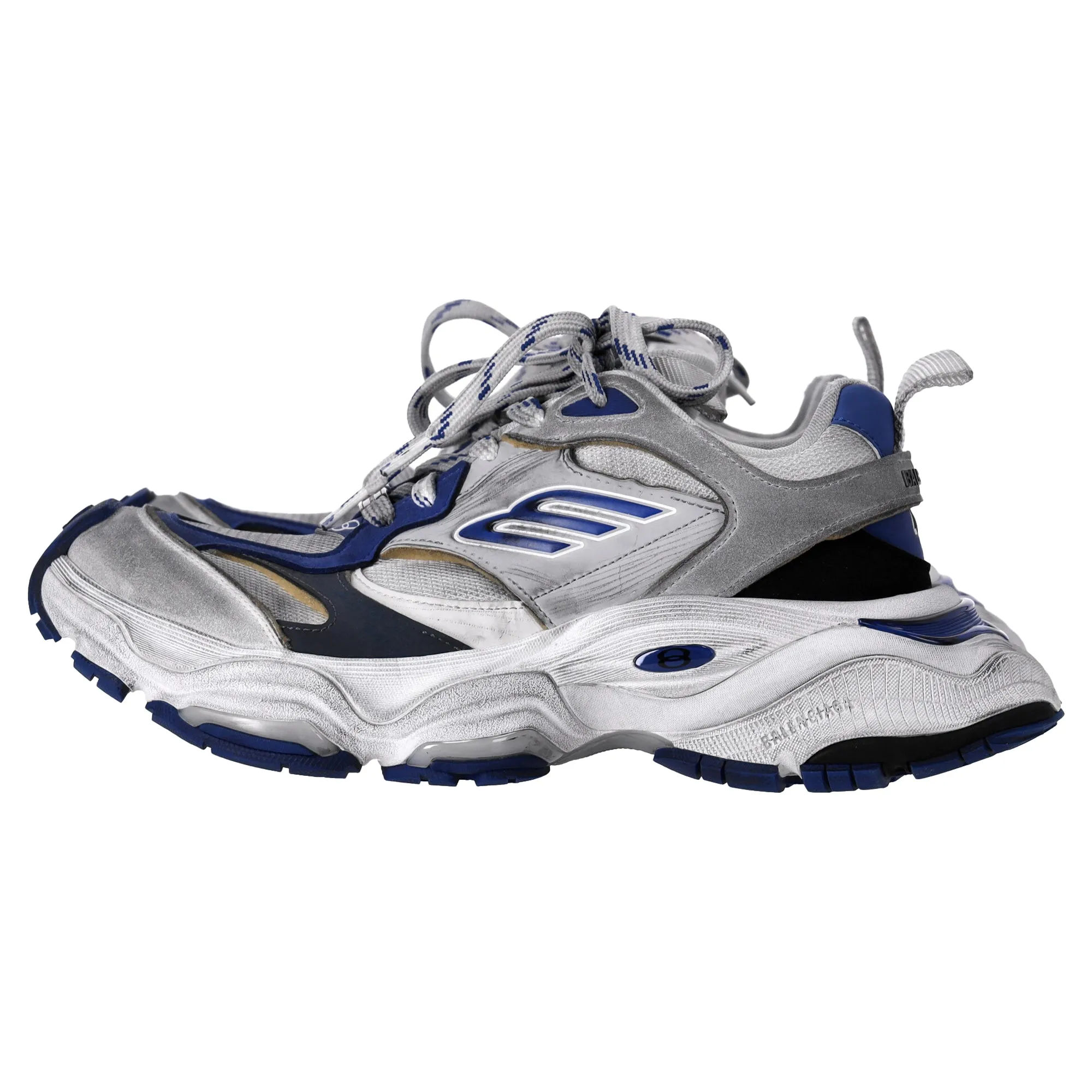 Balenciaga Cargo Sneakers in Grey and Blue Polyurethane