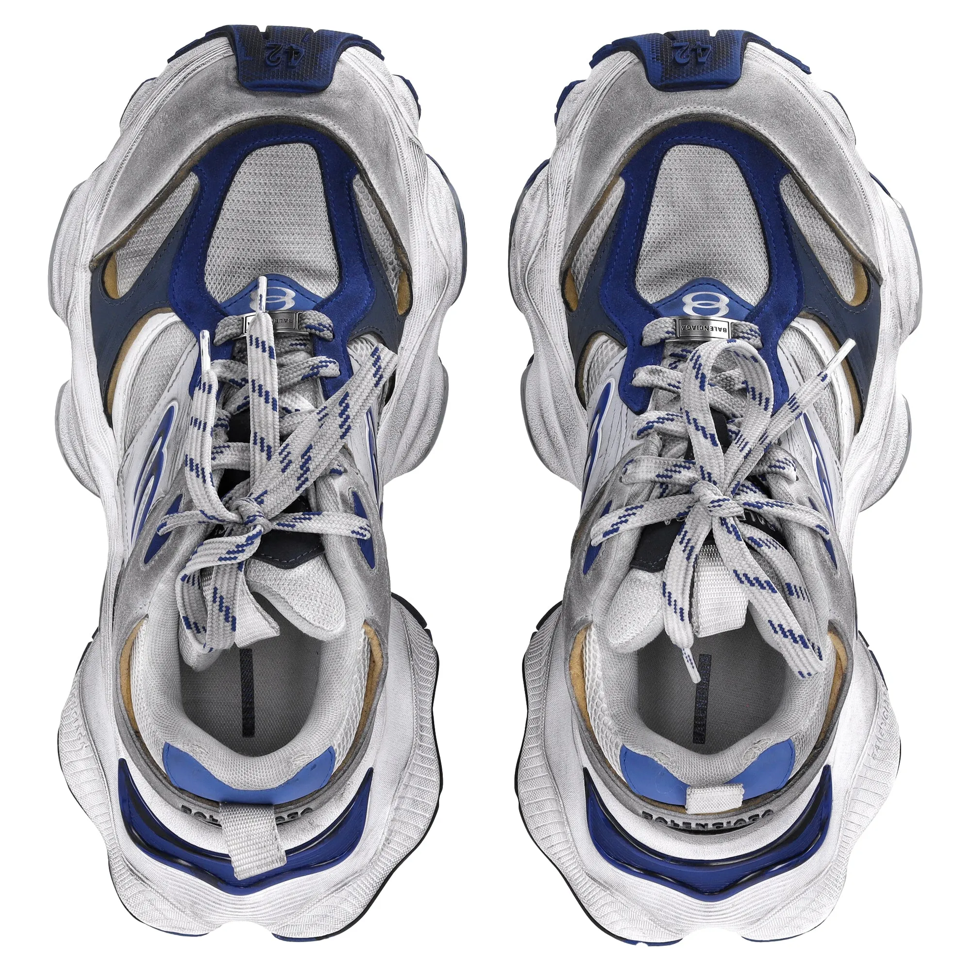 Balenciaga Cargo Sneakers in Grey and Blue Polyurethane