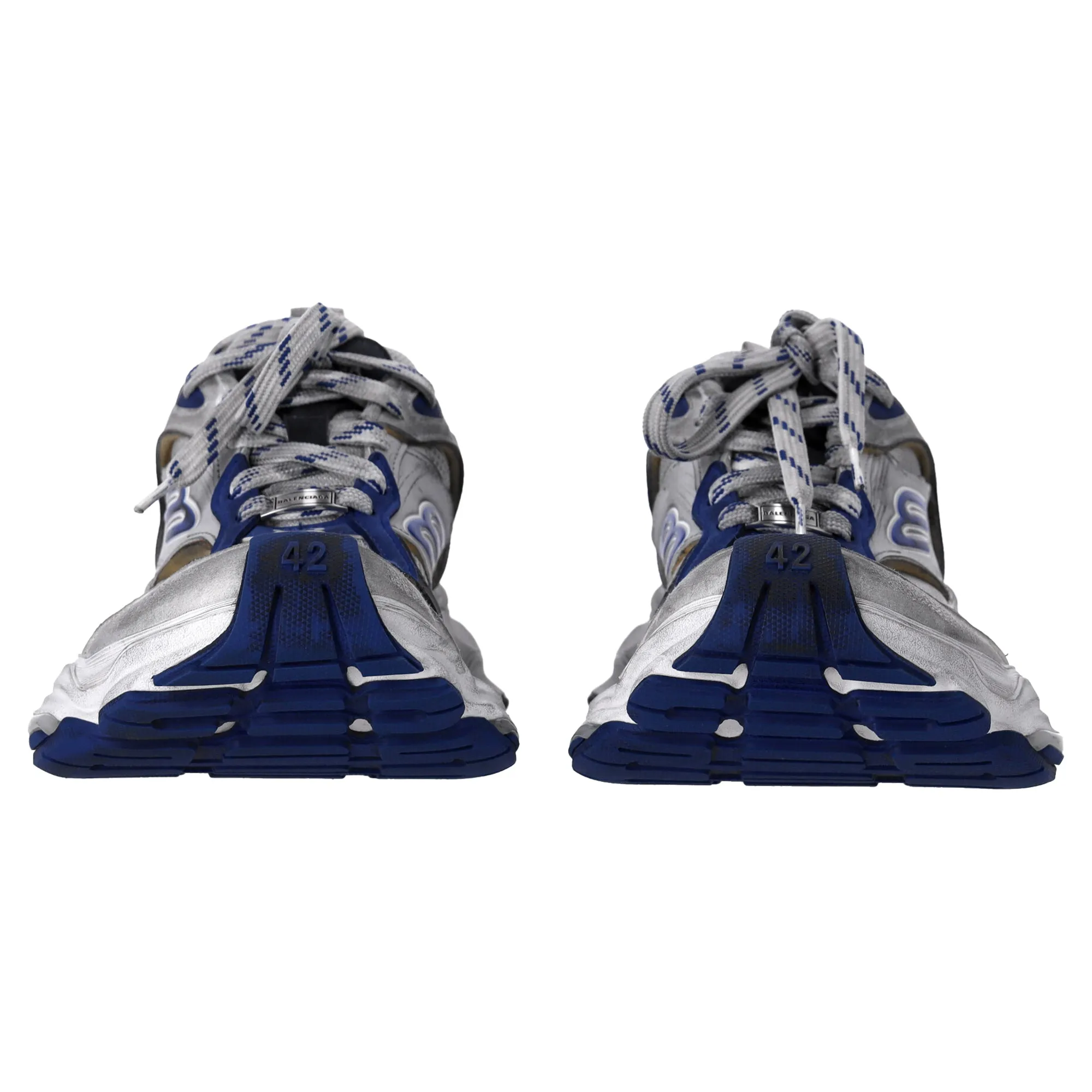 Balenciaga Cargo Sneakers in Grey and Blue Polyurethane