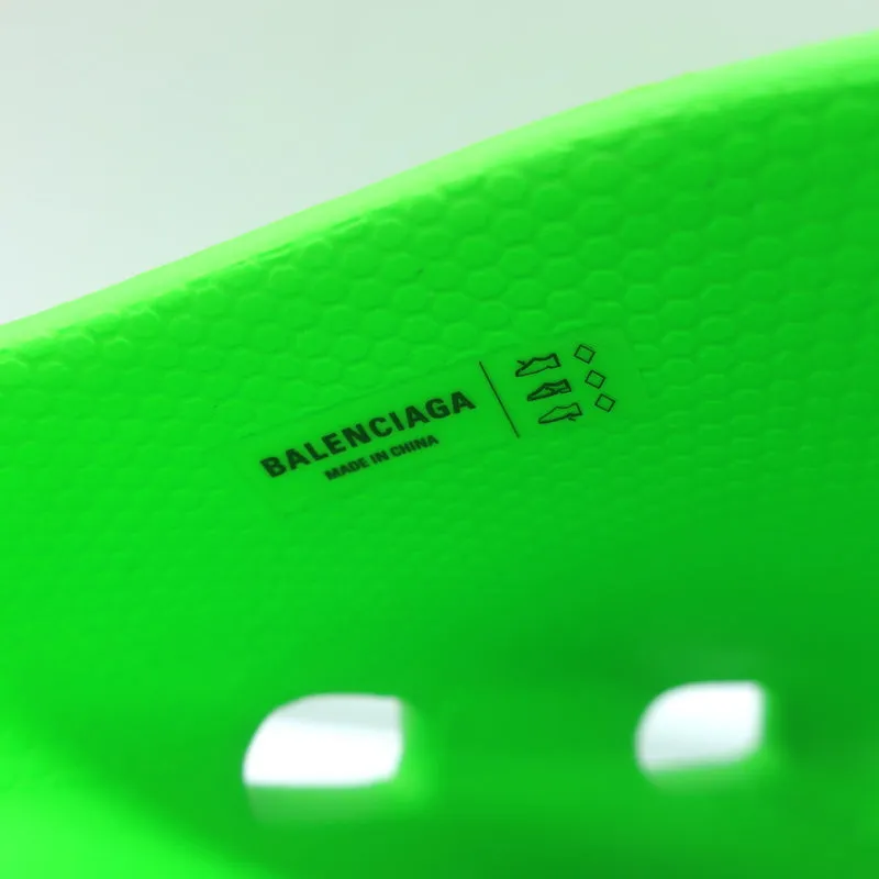 Balenciaga x Crocs Pool Slide Sandals Neon Green Rubber Size 36 NEW
