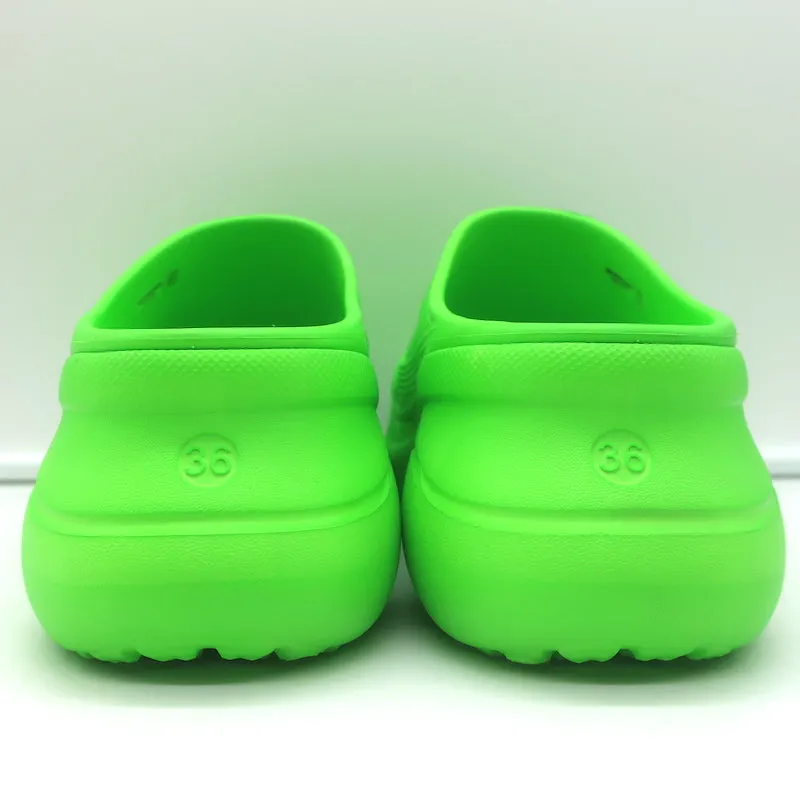 Balenciaga x Crocs Pool Slide Sandals Neon Green Rubber Size 36 NEW