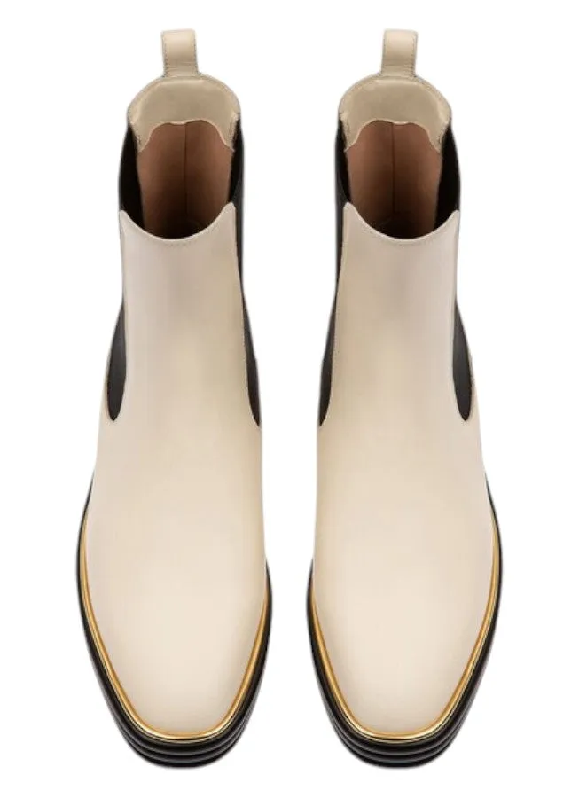 Bally Faelisa 6239410 Women's Bone Calf Plain Combat Boots