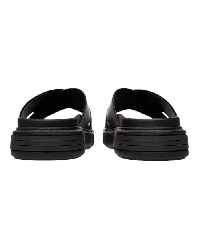 Bally Jake 6300473 Men's Black/Red Calf Plain Leather Sandals