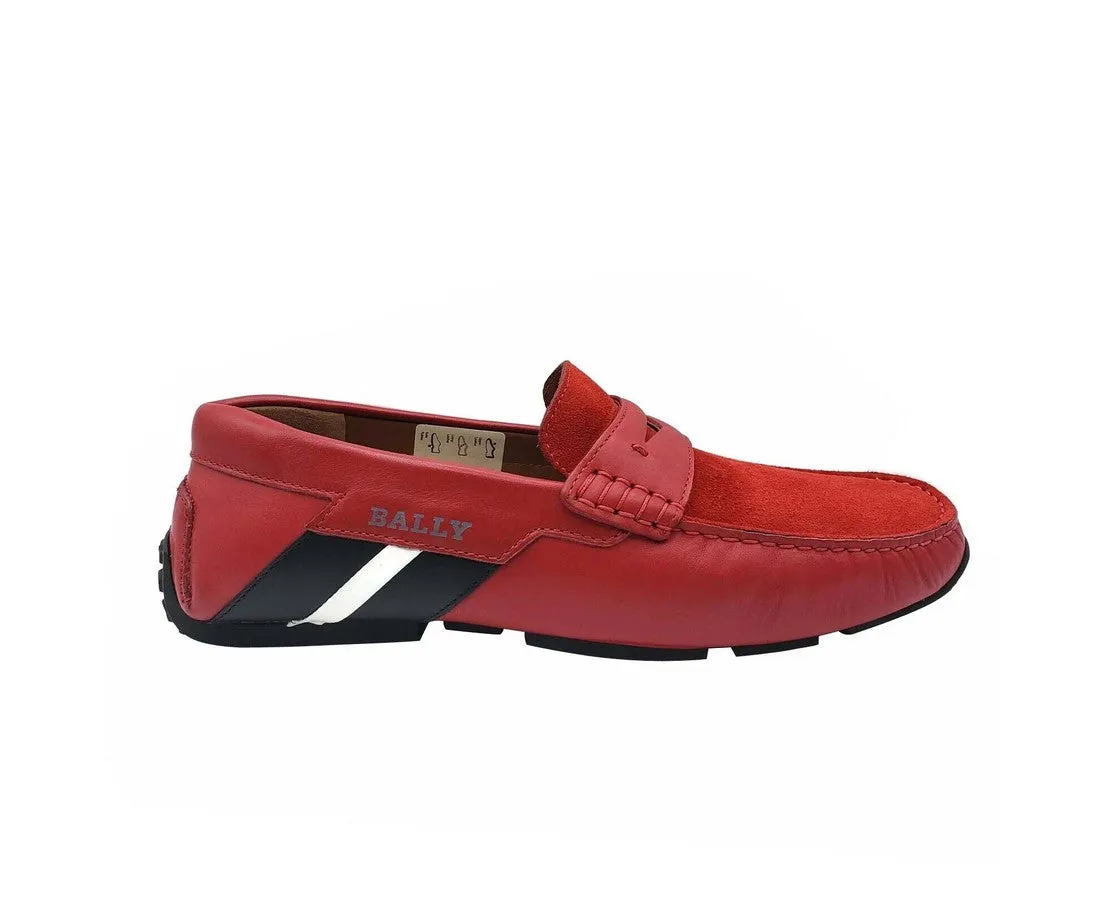 Bally Men's Piotre Leather / Suede With  /  Web Logo Slip On Loafer Shoes