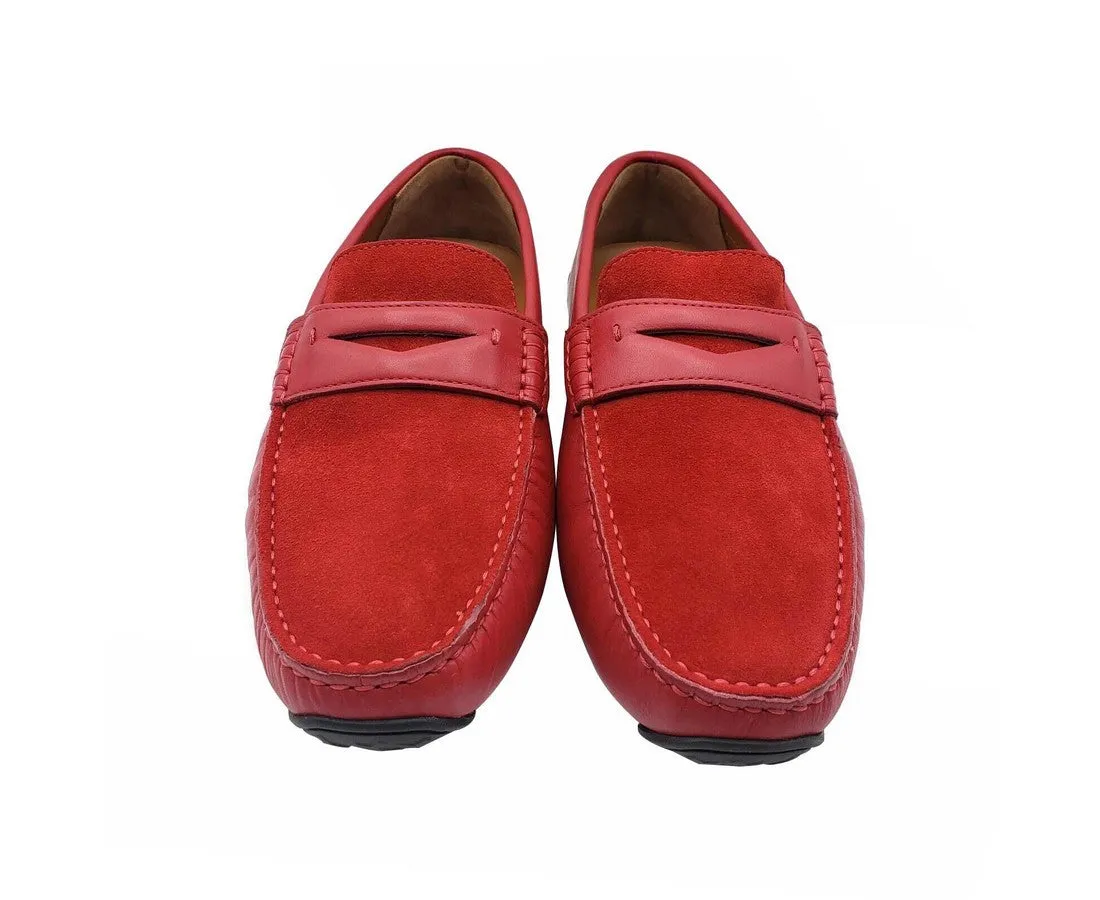Bally Men's Piotre Leather / Suede With  /  Web Logo Slip On Loafer Shoes