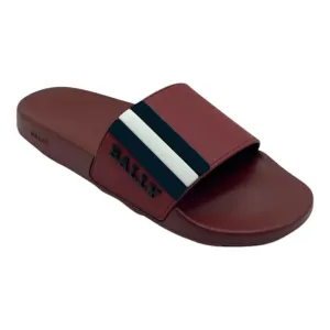 Bally Saxor 6219587 Men's Garnet Rubber Slide Sandals