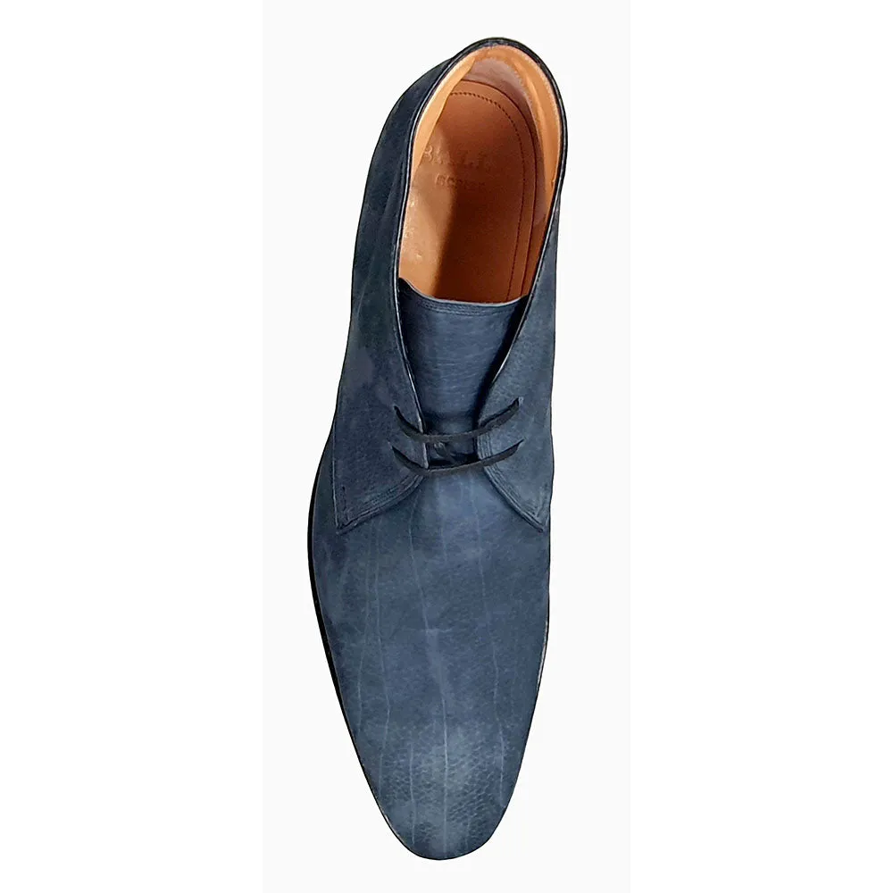 Bally Skiligny 6237888 Men's Midnight Blue Grained Calf Leather Desert Boots