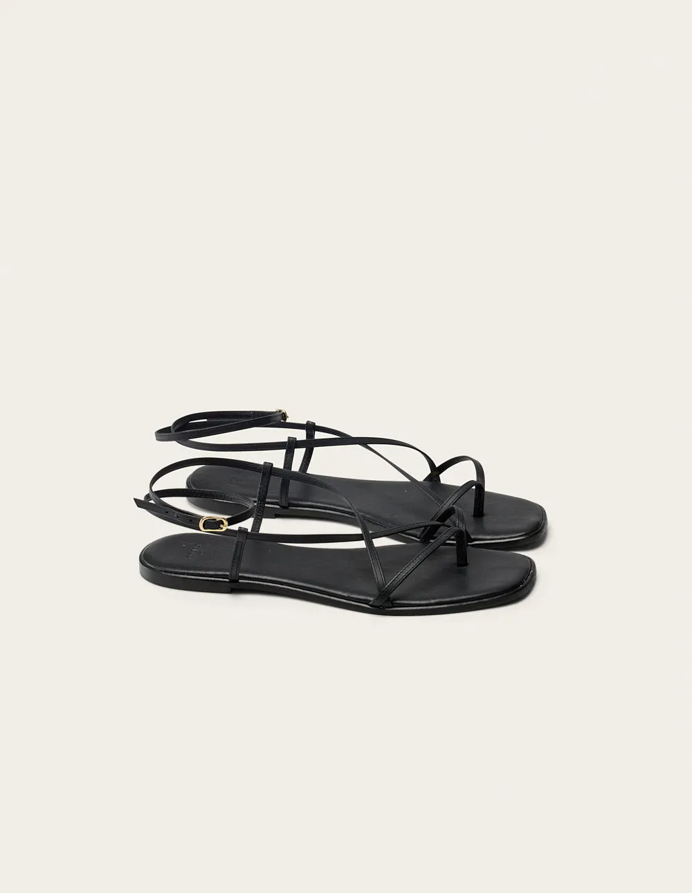 Bayli Sandals - Black leather