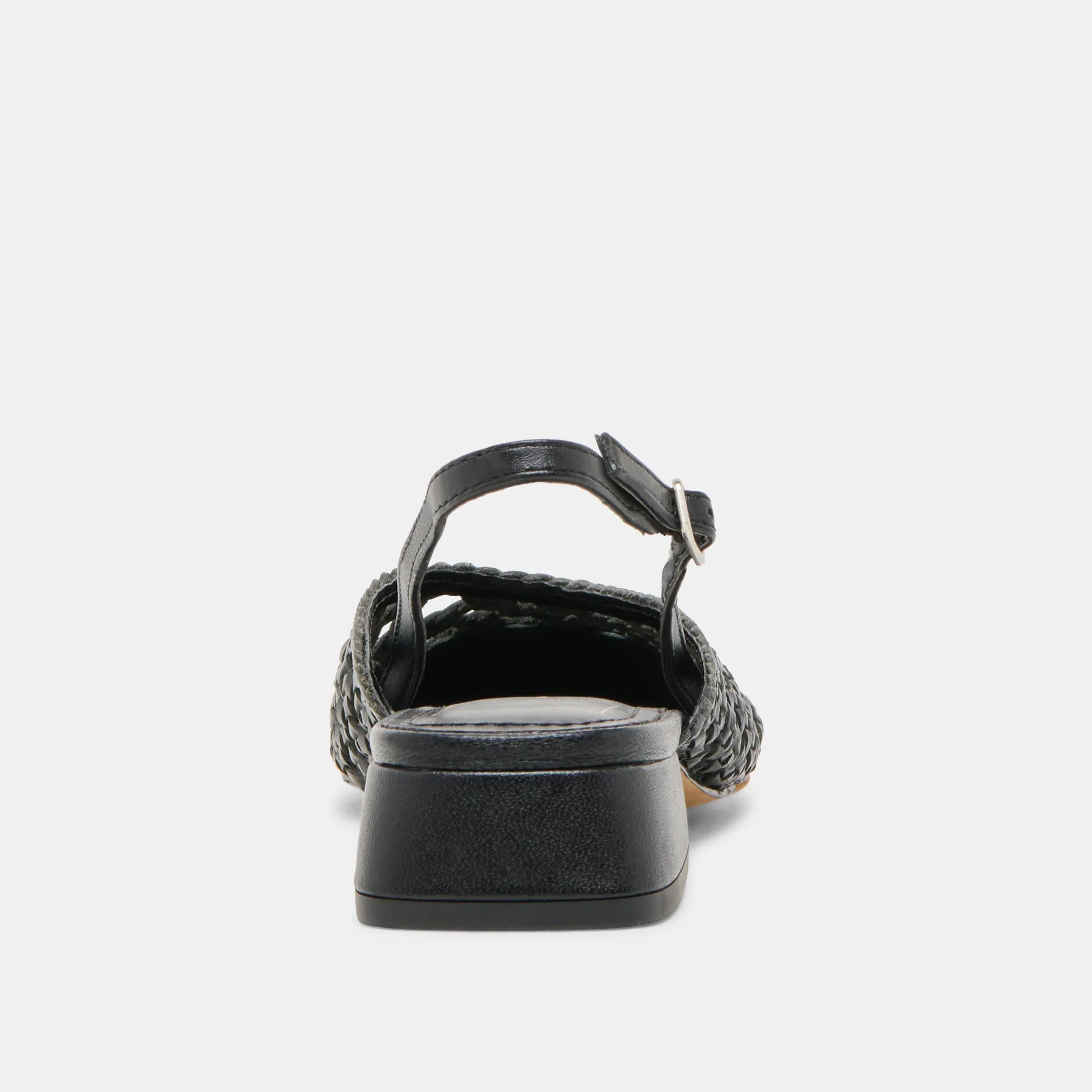 BIRDIE FLATS BLACK WOVEN LEATHER
