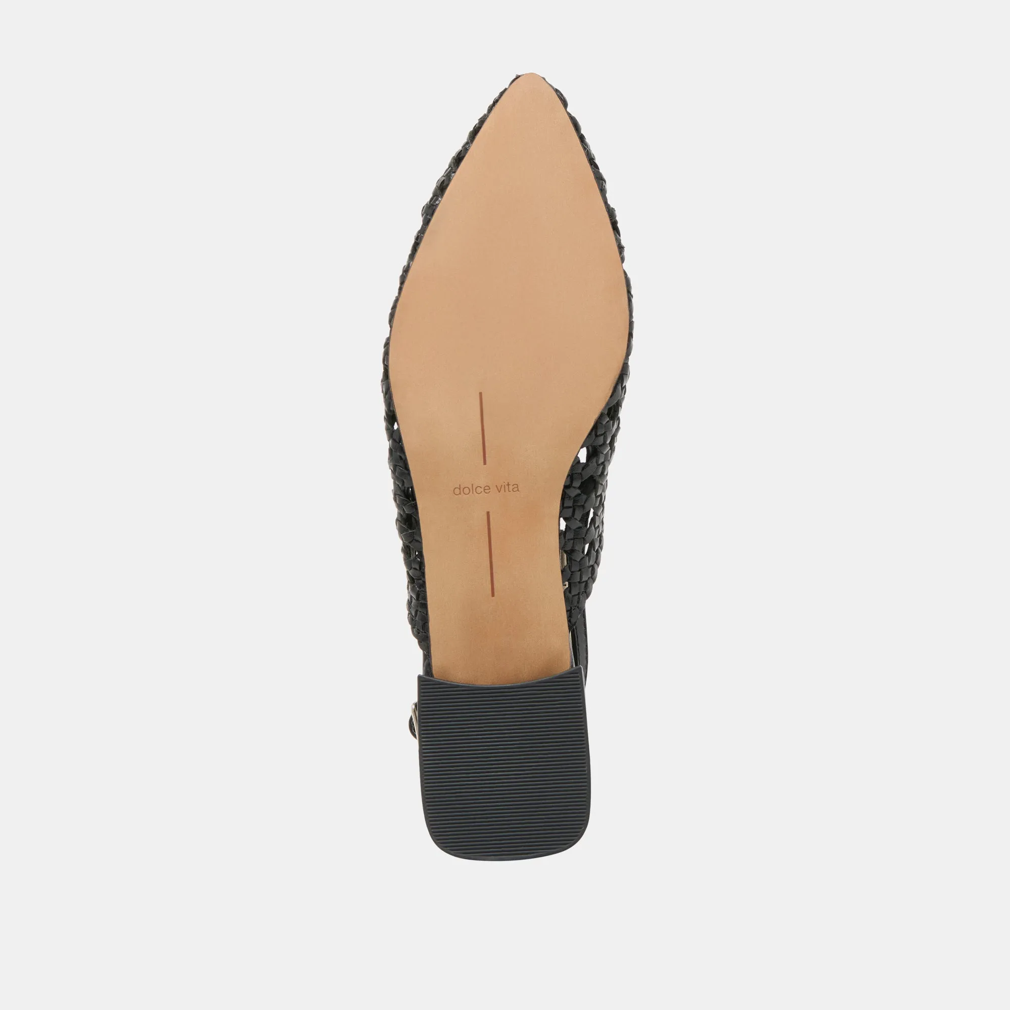 BIRDIE FLATS BLACK WOVEN LEATHER