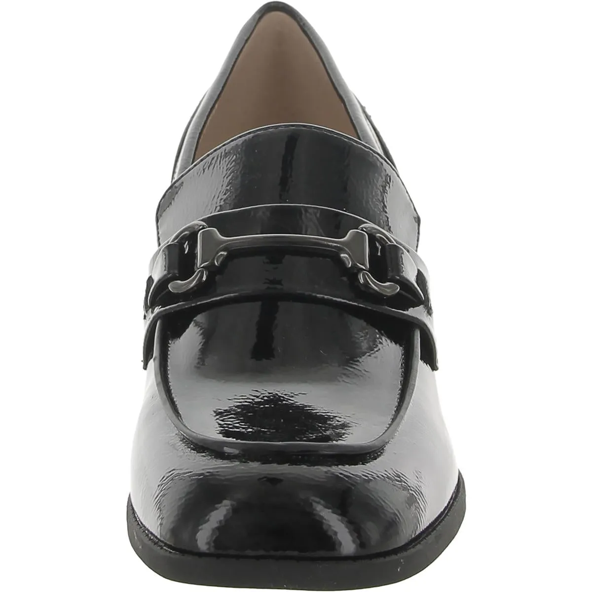 bnMAYBLE3 Womens Leather Block Heel Loafer Heels