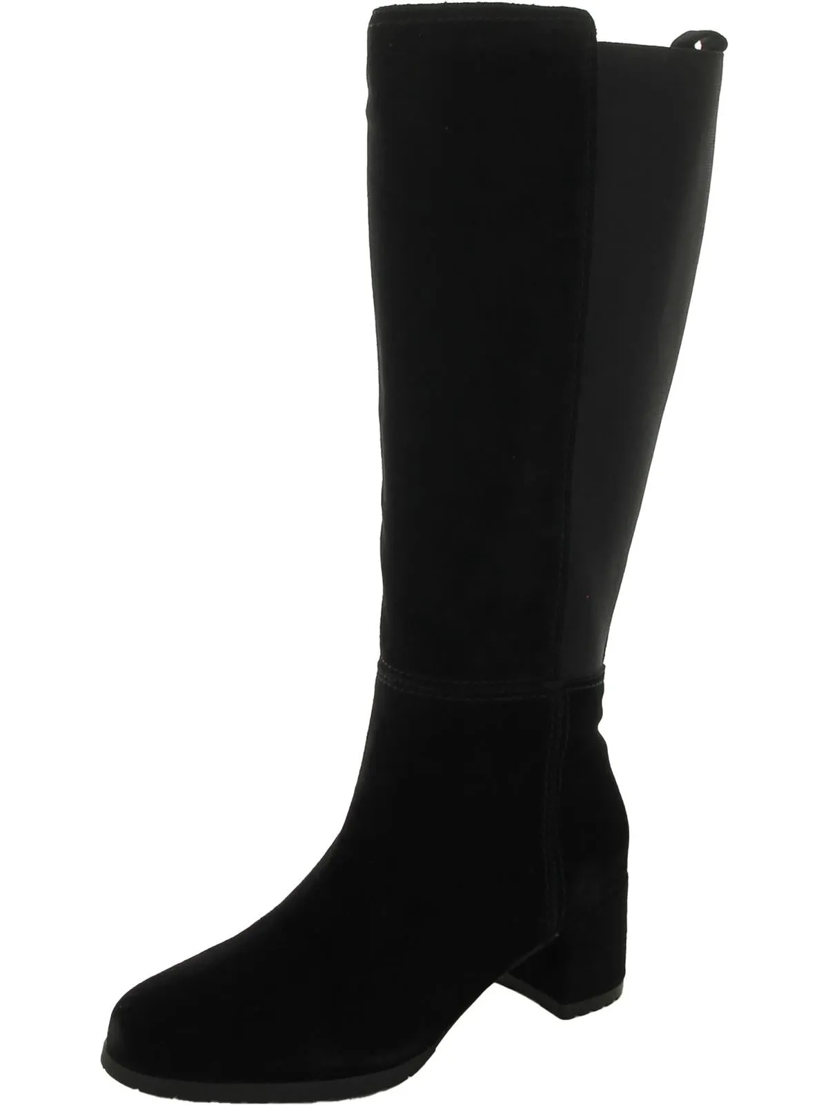 Brent Womens Leather Wide Calf Knee-High Boots