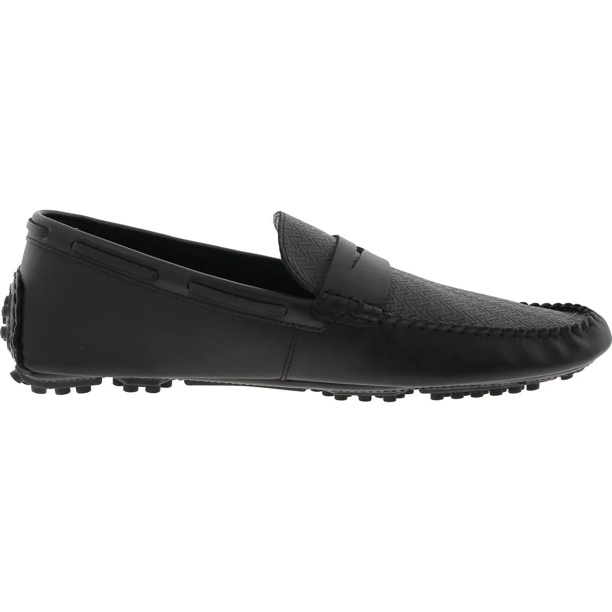 Bristow Mens Textured Leather Loafers