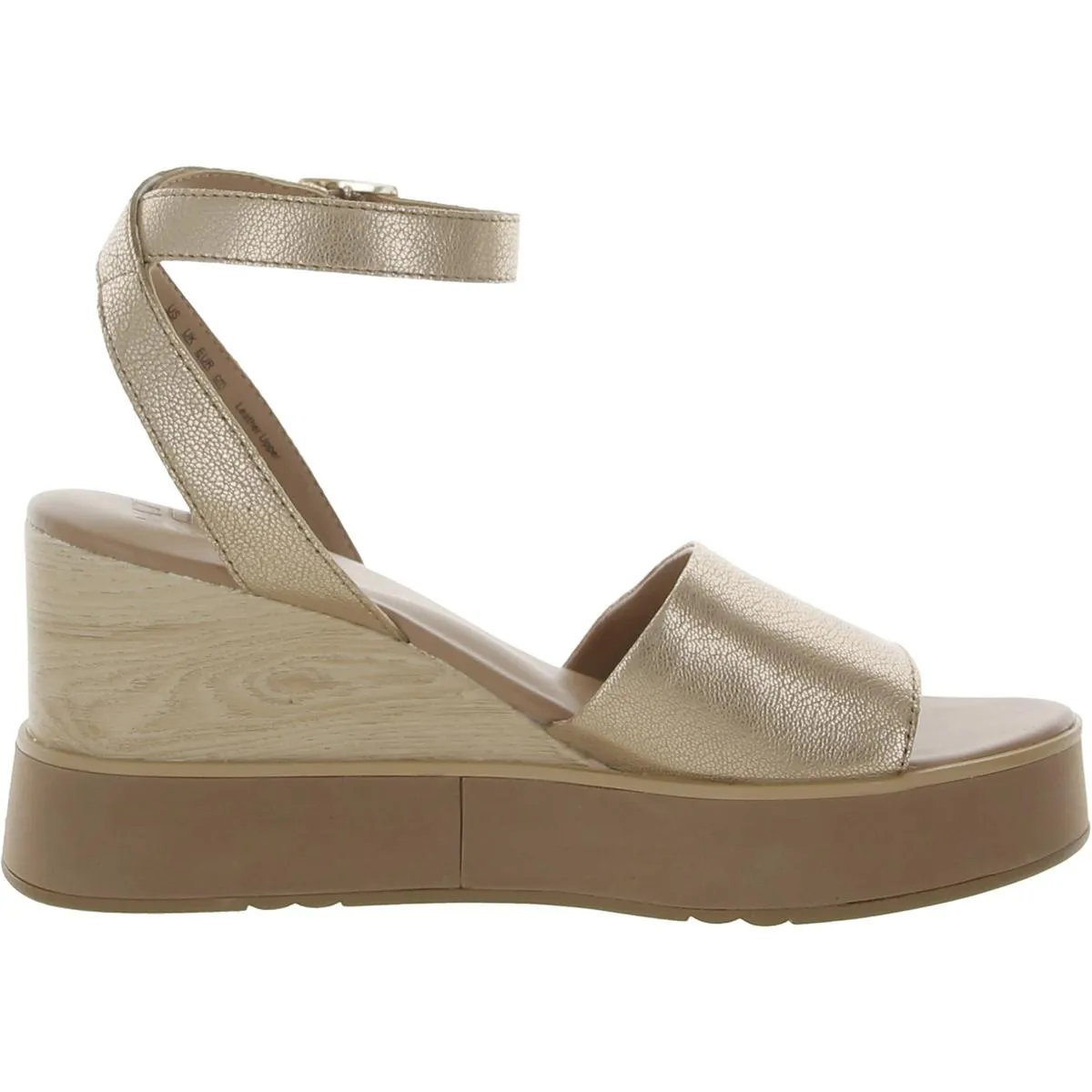 Brynn Womens Faux Leather Summer Wedge Sandals