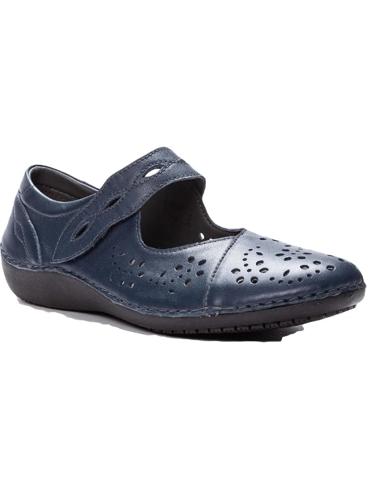 Calista Womens Leather Preforated Mary Janes