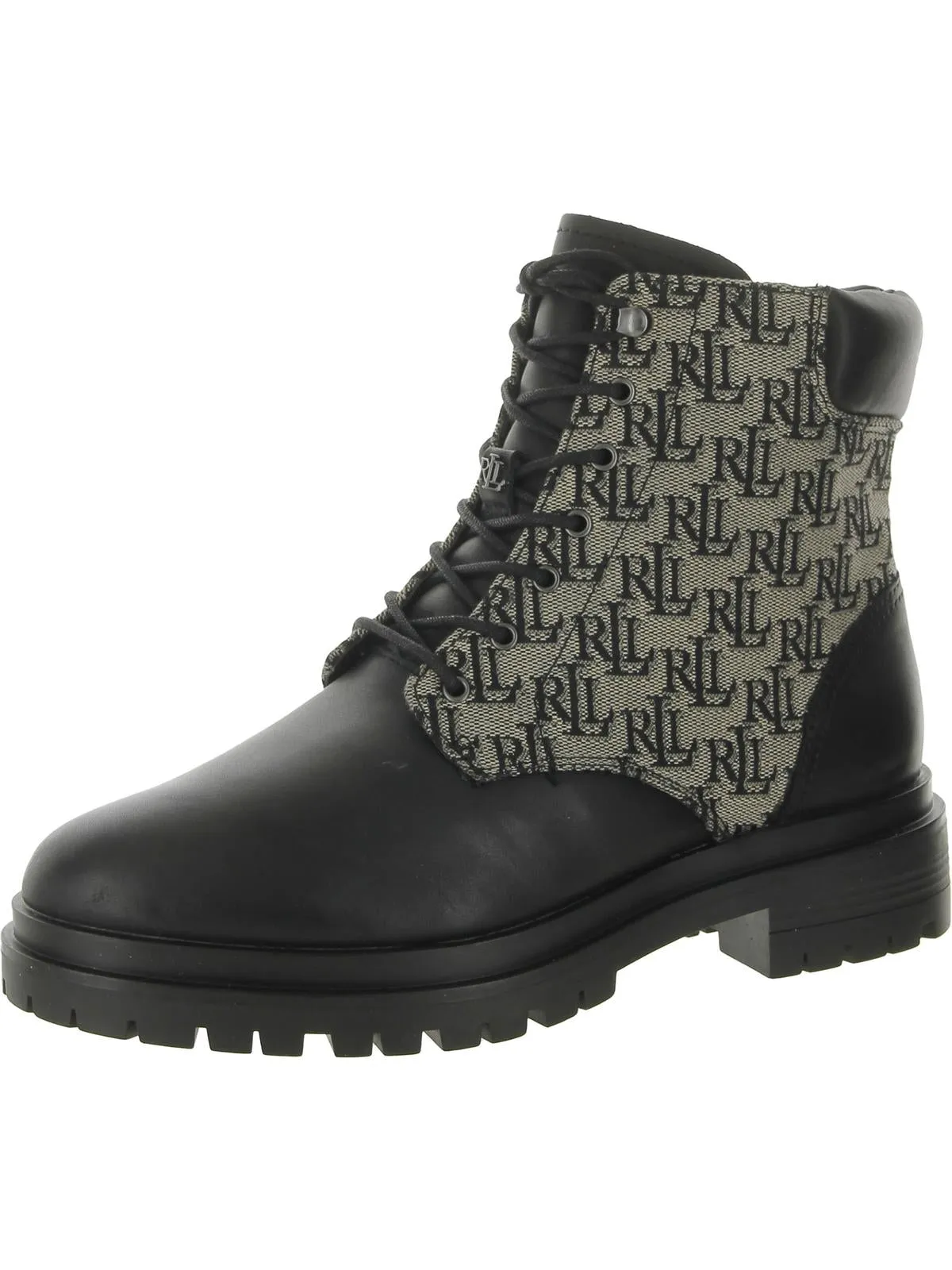 Carlee Womens Suede Shearling Combat & Lace-up Boots