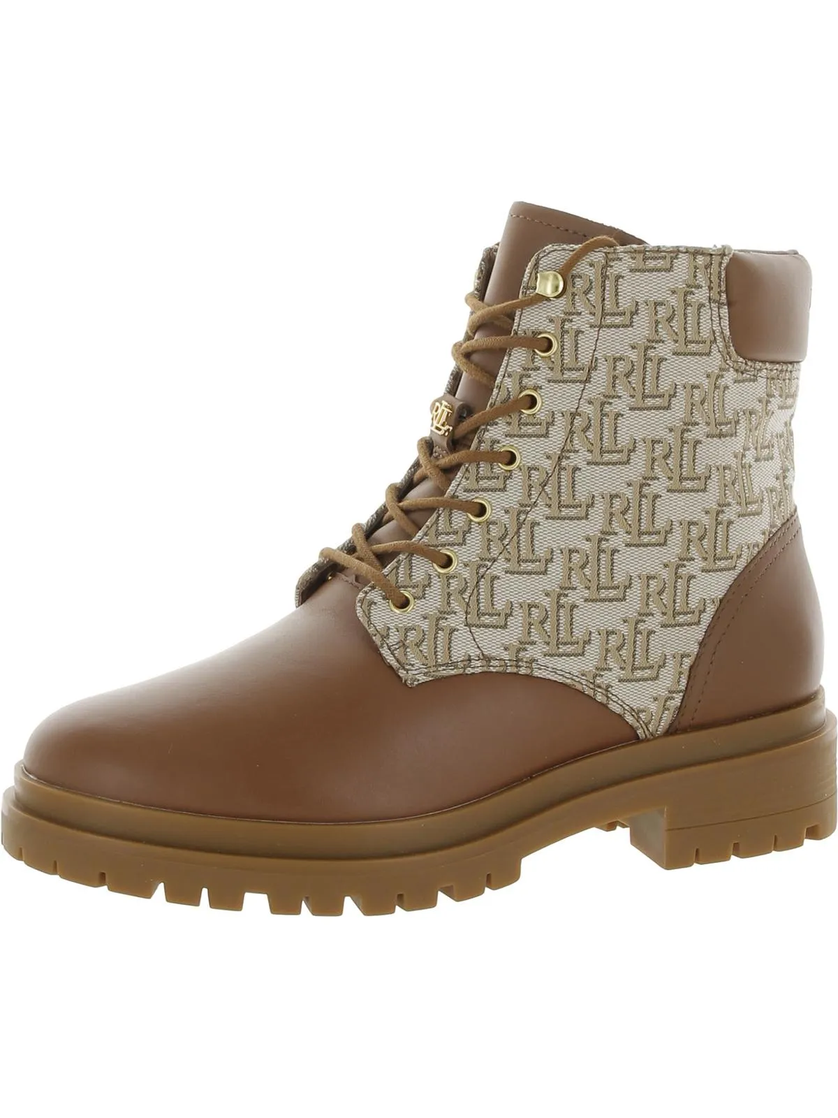 Carlee Womens Suede Shearling Combat & Lace-up Boots