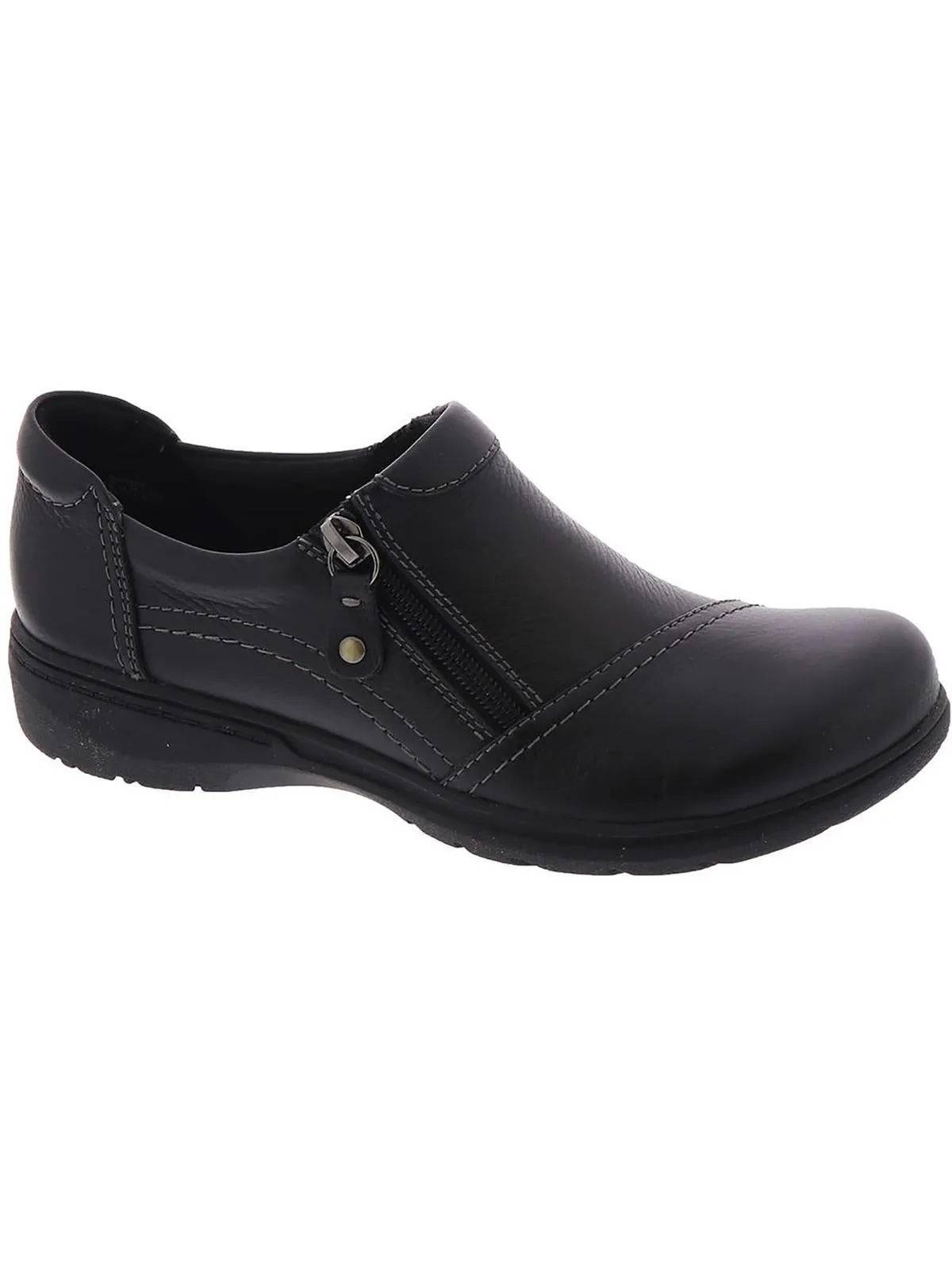 Carleigh Ray Womens Leather Zipper Loafers
