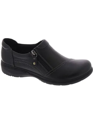 Carleigh Ray Womens Leather Zipper Loafers