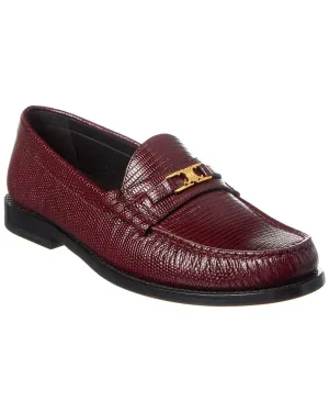 CELINE Luco Lizard-Embossed Leather Loafer