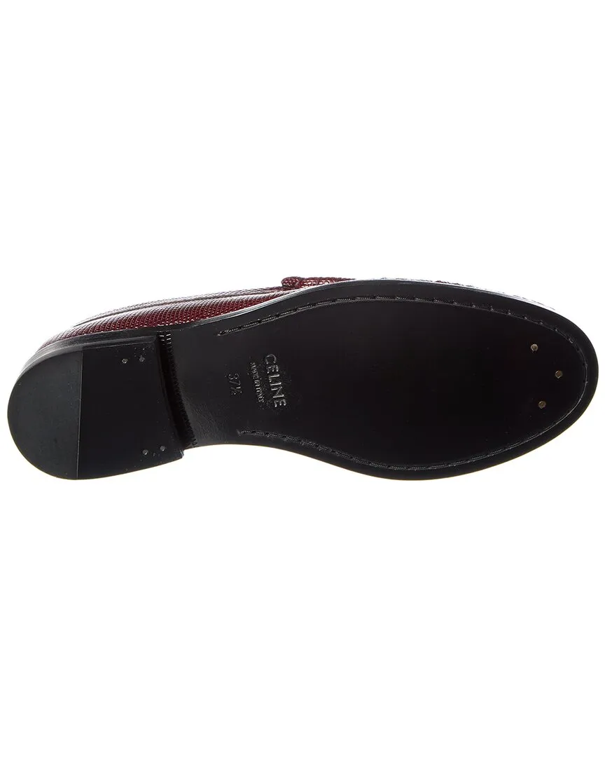 CELINE Luco Lizard-Embossed Leather Loafer