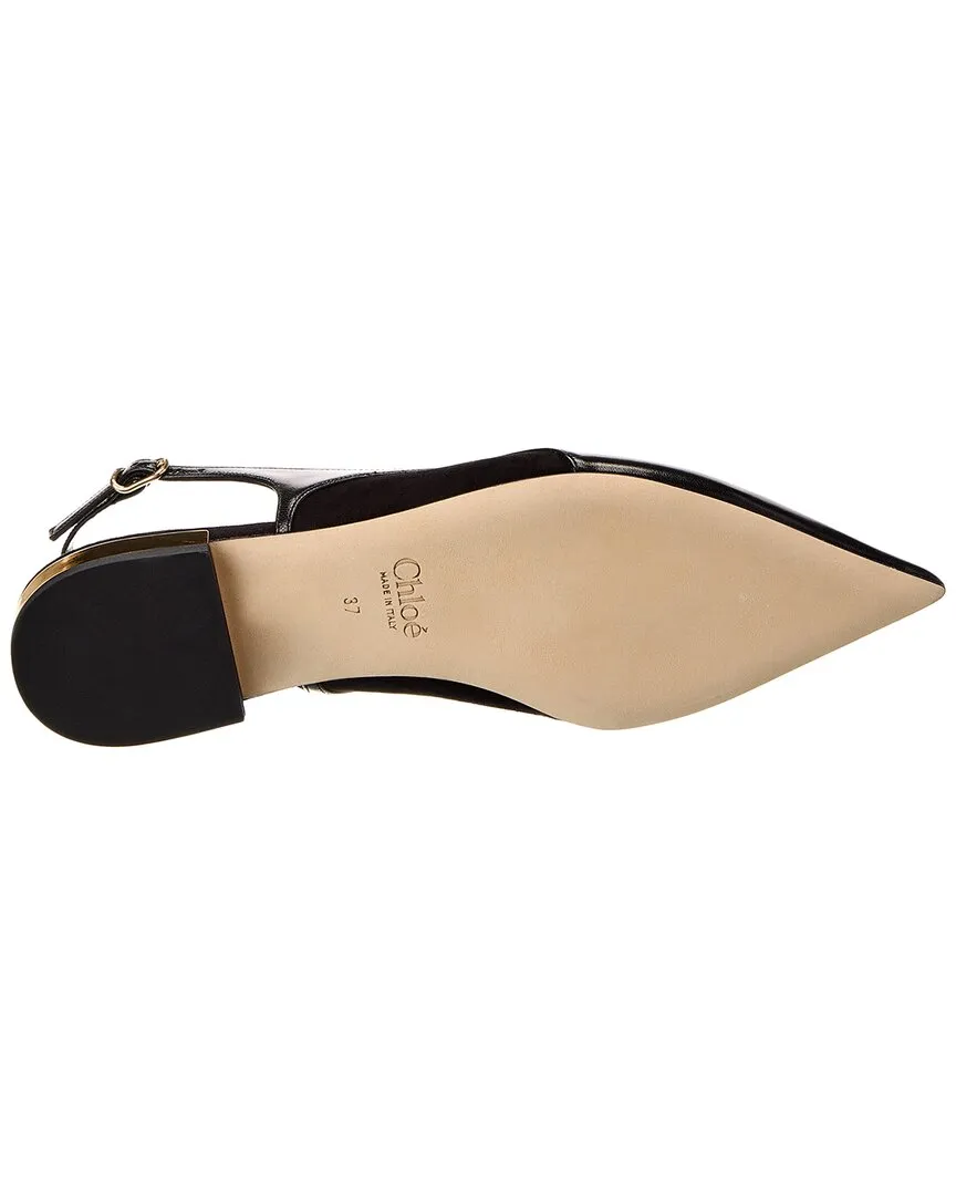 Chloé Saada Leather & Suede Slingback Flat
