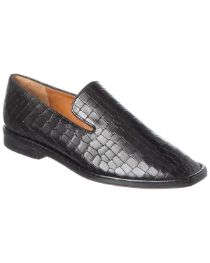 Clergerie Olympia Croc-Embossed Leather Loafer