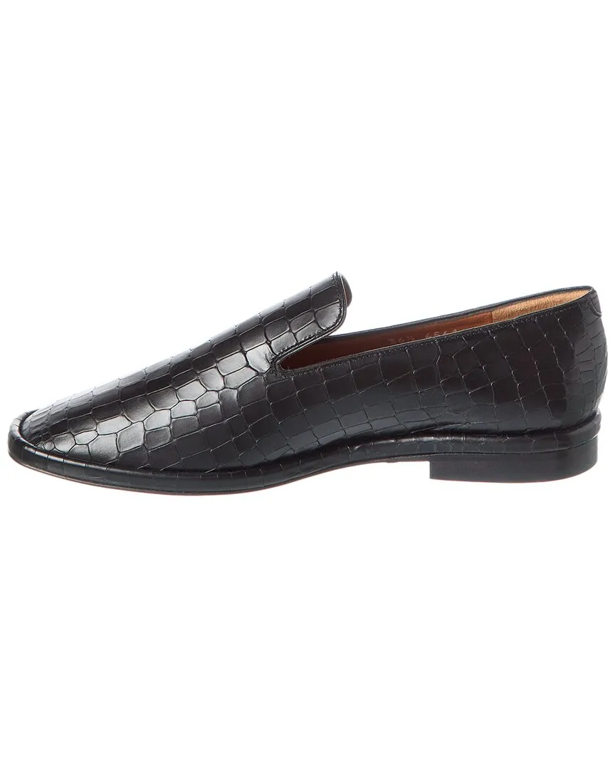 Clergerie Olympia Croc-Embossed Leather Loafer