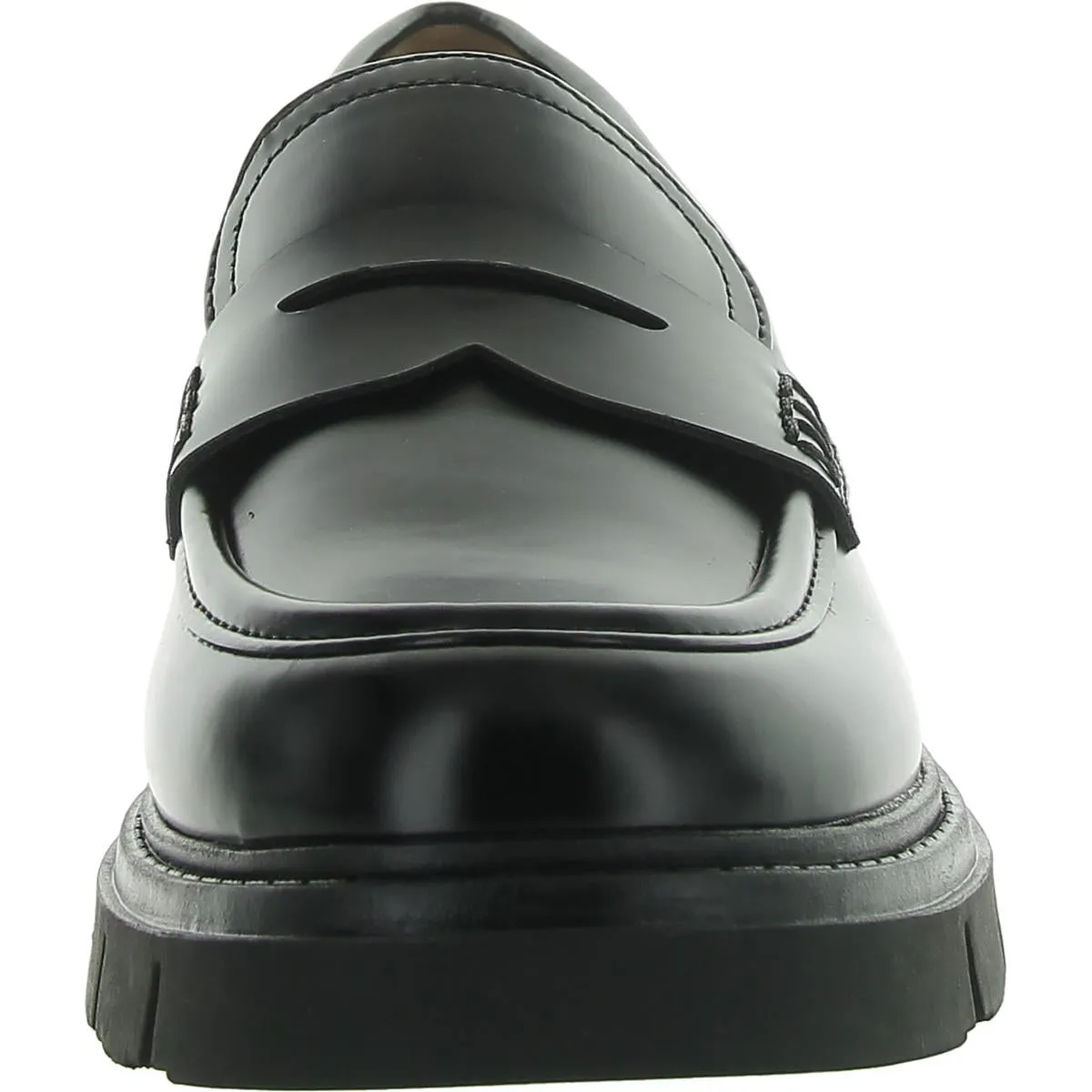 Cube Womens Faux Leather Block Heel Loafers