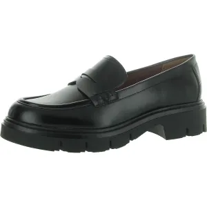 Cube Womens Faux Leather Block Heel Loafers