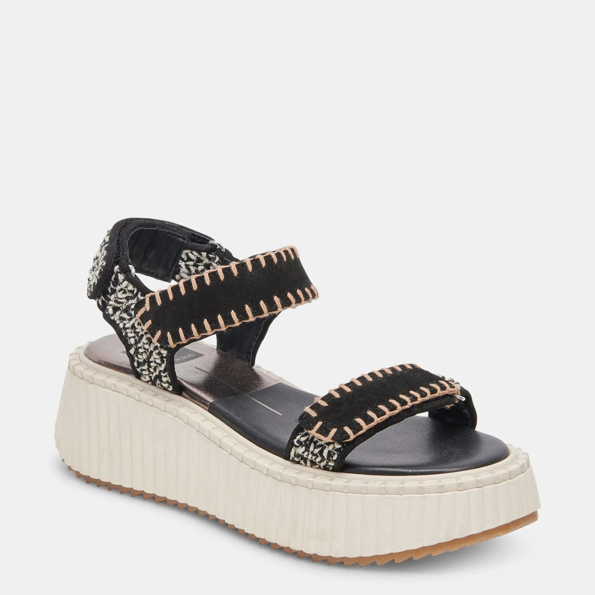 DEBRA SANDALS BLACK WHITE NUBUCK