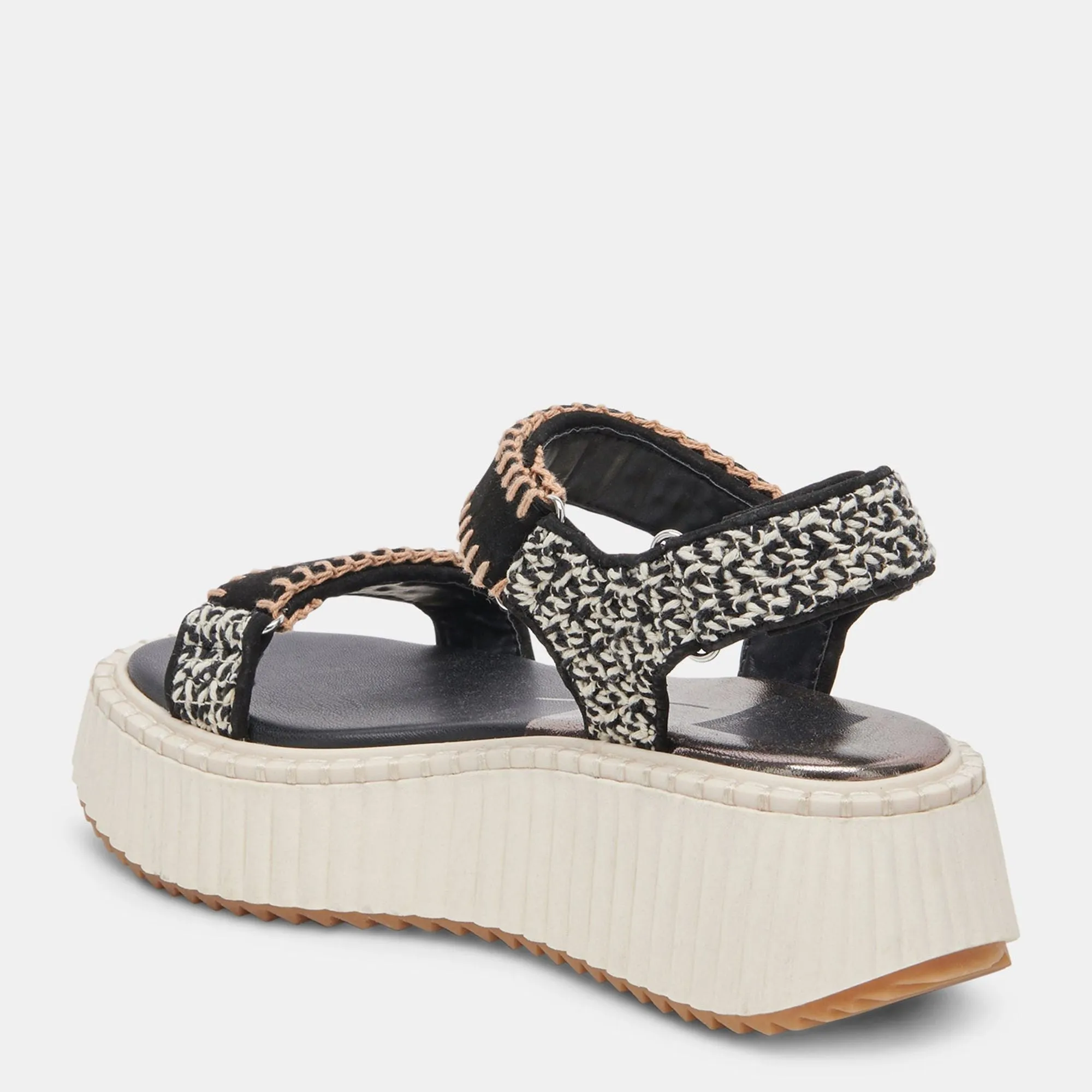 DEBRA SANDALS BLACK WHITE NUBUCK