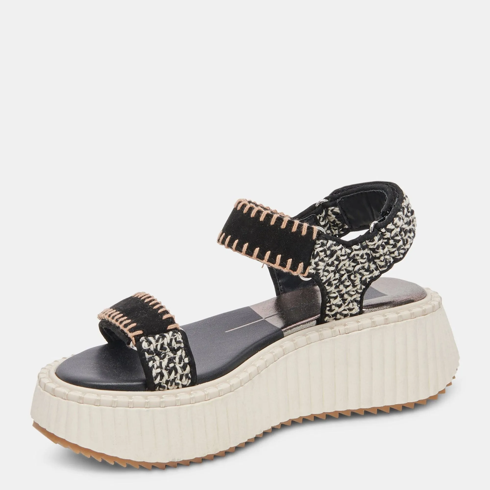 DEBRA SANDALS BLACK WHITE NUBUCK