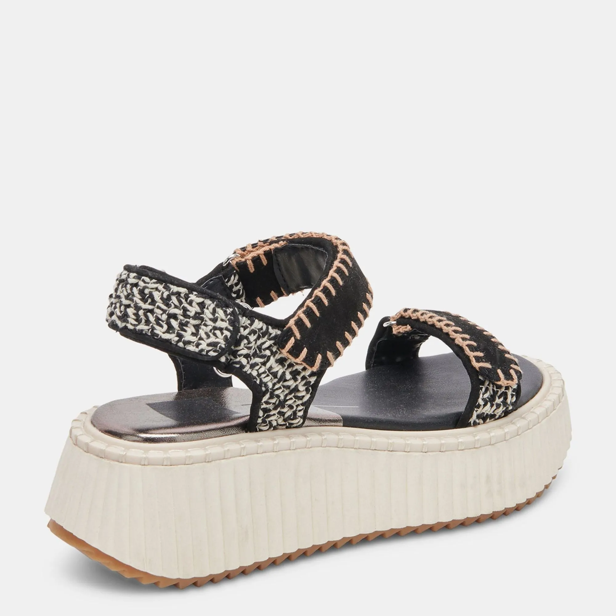 DEBRA SANDALS BLACK WHITE NUBUCK