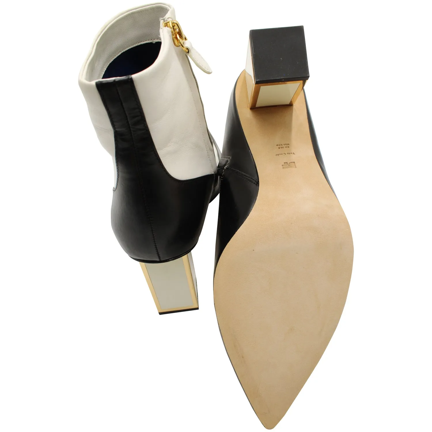 Diane Von Furstenberg Cainta Ankle Boots in White Leather