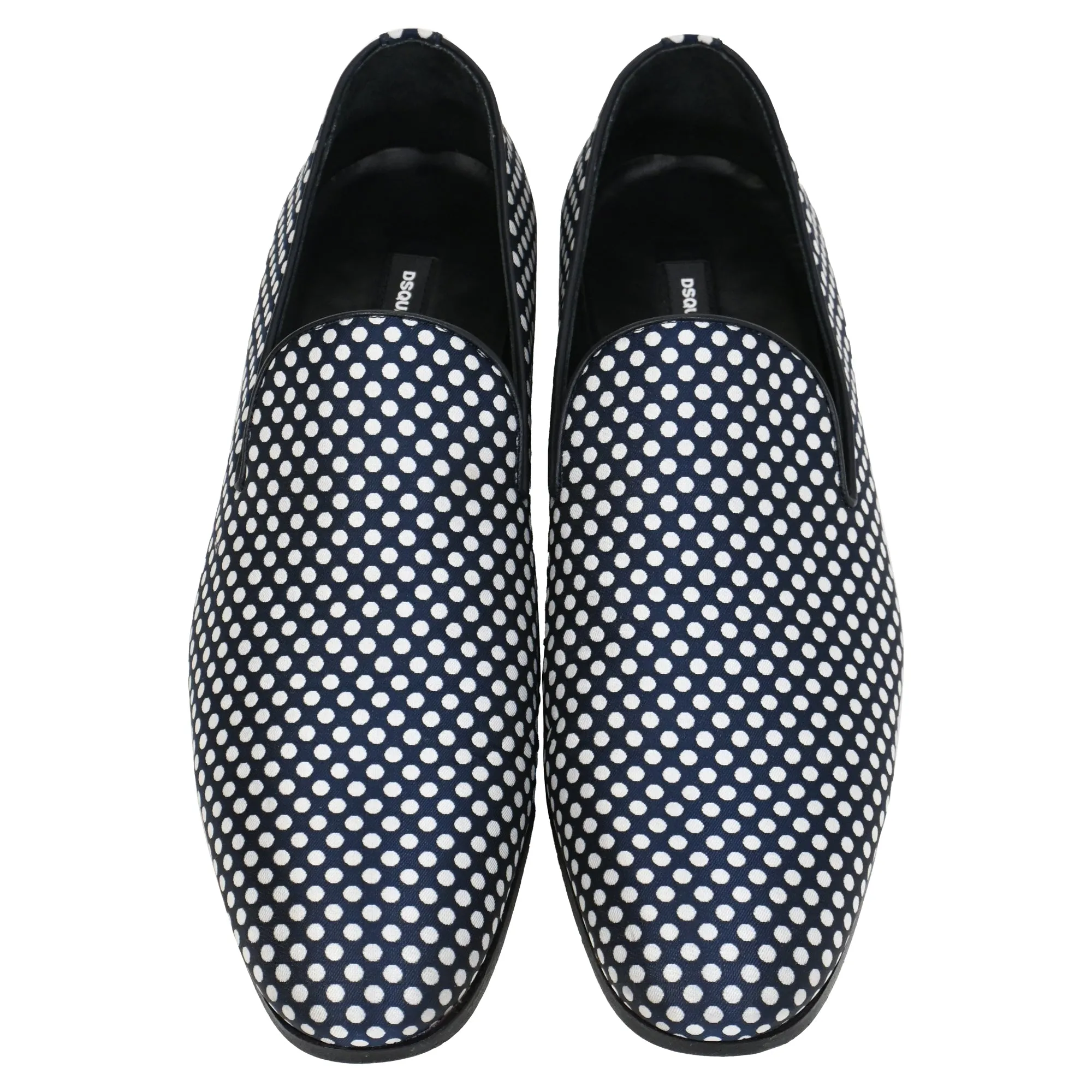 Dsquared2 Polka Dot Loafers in Navy Blue Cotton