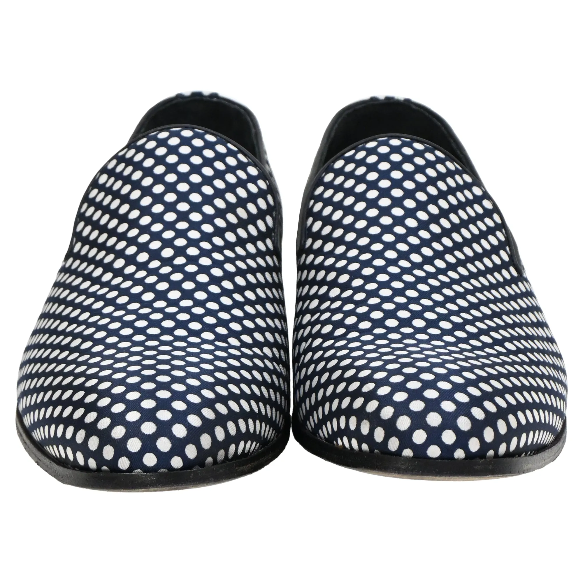 Dsquared2 Polka Dot Loafers in Navy Blue Cotton
