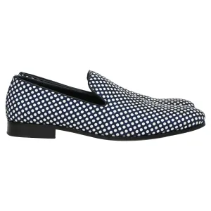 Dsquared2 Polka Dot Loafers in Navy Blue Cotton