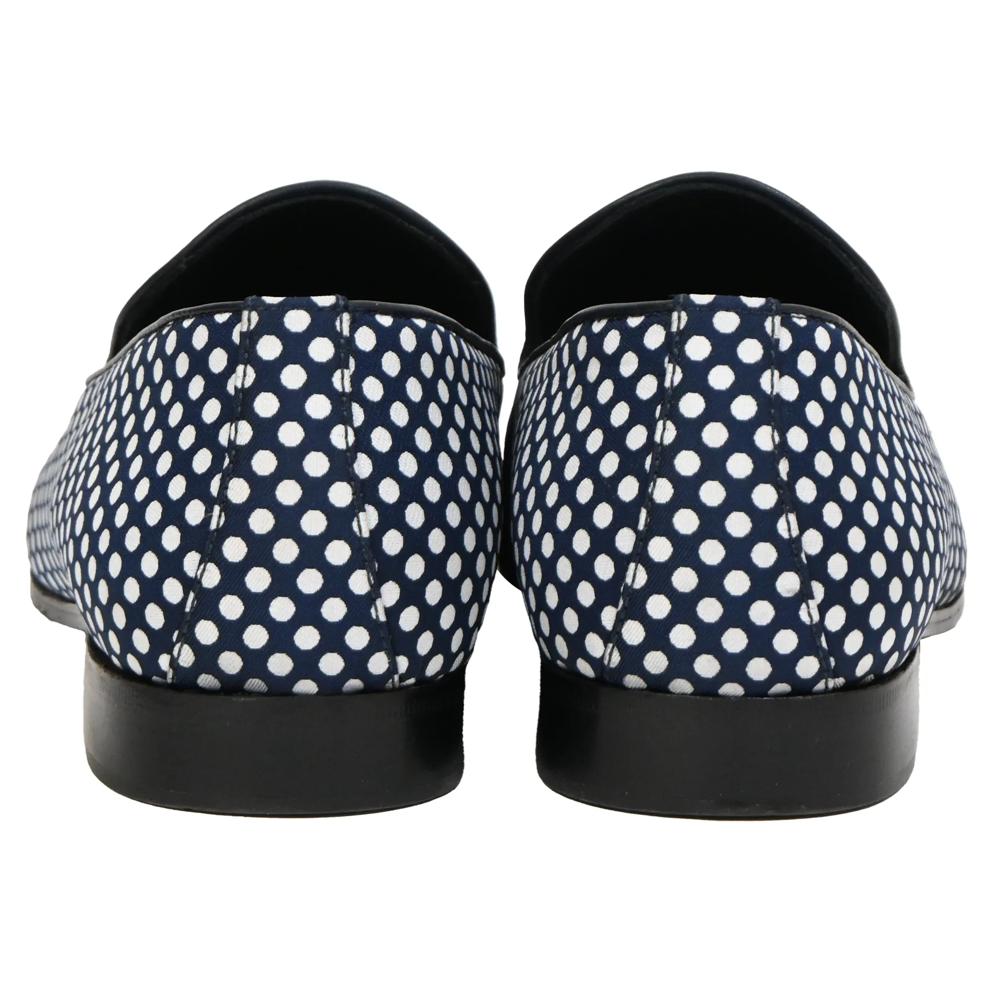 Dsquared2 Polka Dot Loafers in Navy Blue Cotton