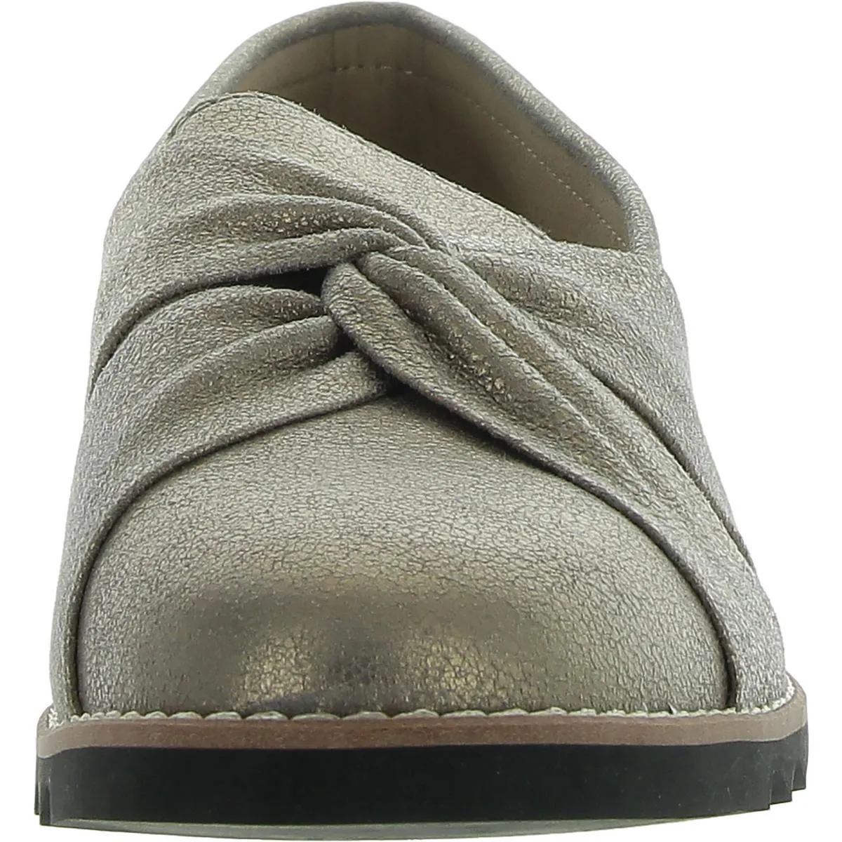 Eena Womens Suede Metallic Loafers