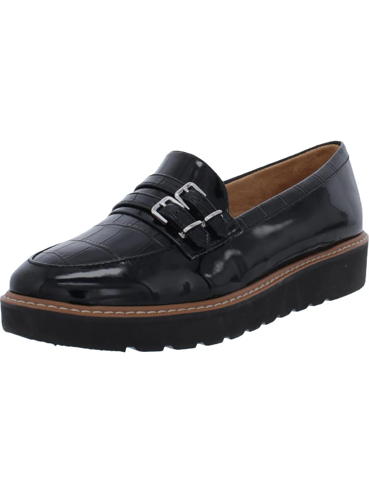 Eiffel Womens Faux Leather Slip On Fashion Loafers