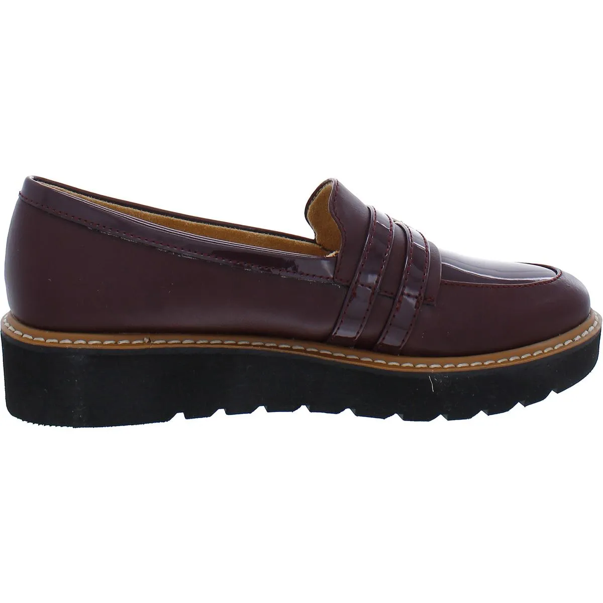Eiffel Womens Faux Leather Slip On Fashion Loafers