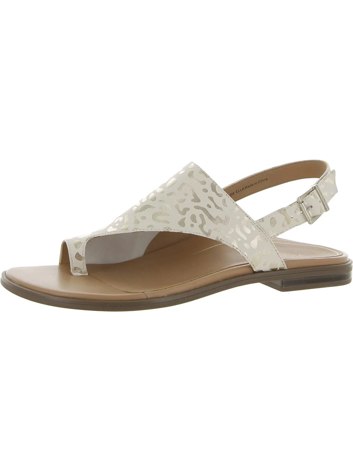 Ella Womens Leather Toe Loop Slingback Sandals